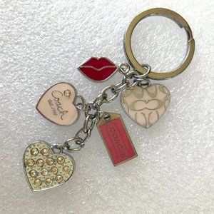 Vintage COACH Keyring Keychain Charms Hearts